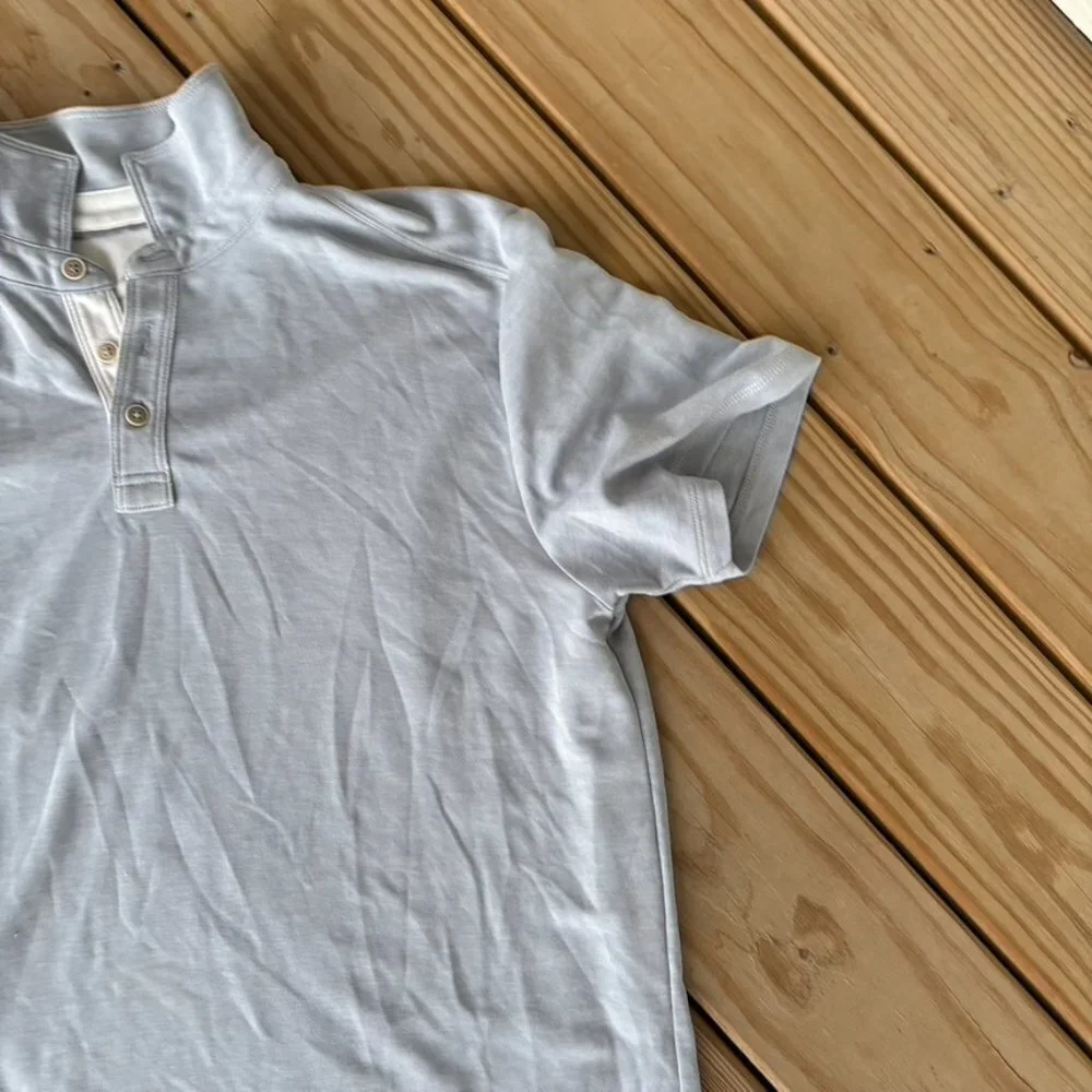 ** Tommy Bahama Light Slate Blue Polo Shirt Size Medium - Picture 4 of 8